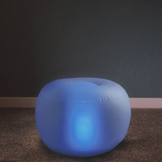 22" Color Changing LED Light Up Inflatable Pouf Ottoman - Add Color and Style to Your Space