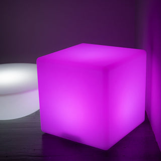 15.5" Color Changing Cordless LED Light Up Cube Table Stool