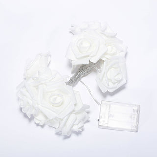 Create an Enchanting Atmosphere with White Foam Rose Fairy Lights