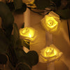 9FT | 16 LED | White Foam Rose String Lights Battery Operated Fairy Lights