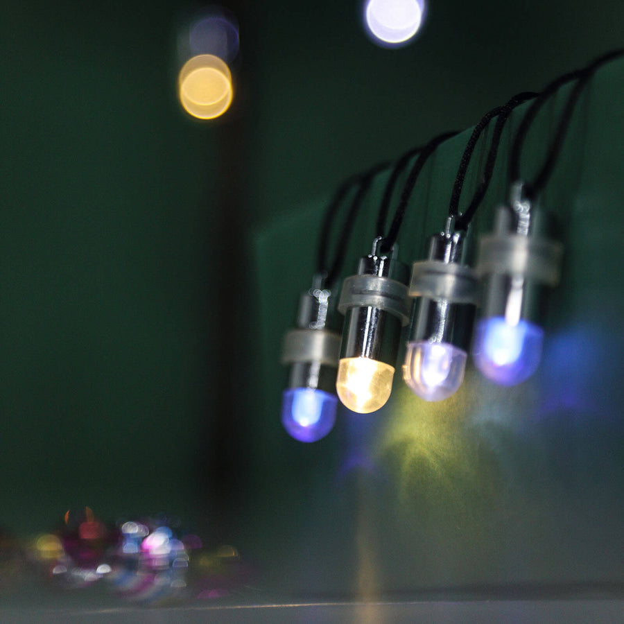 12 Pack | Purple Bullet LEDs With String | Waterproof Balloon Lantern Lights Vase LEDs