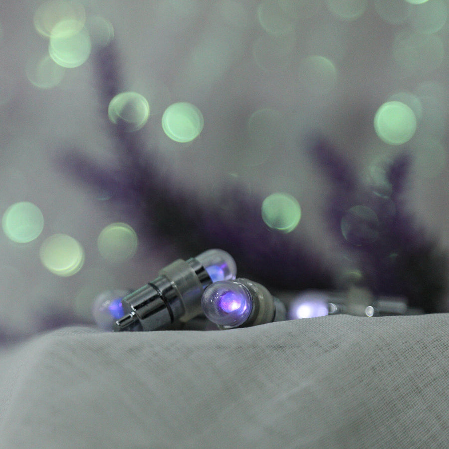 12 Pack | Purple Bullet LEDs With String | Waterproof Balloon Lantern Lights Vase LEDs