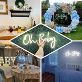 26Inch Oh Baby Neon Light Sign, LED Reusable Wall Décor Lights With 5ft Hanging Chain
