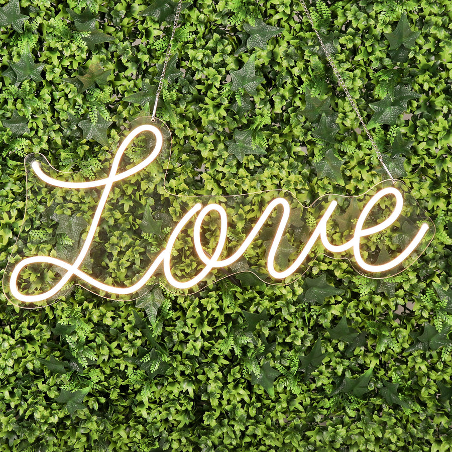 27Inch Love Neon Light Sign, LED Reusable Wall Décor Lights With 5ft Hanging Chain