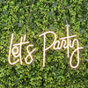23 Inch Let's Party Neon Light Sign, LED Reusable Wall Décor Lights With 5ft Hanging Chain