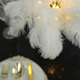 15inch LED White Ostrich Feather Table Lamp Wedding Centerpiece