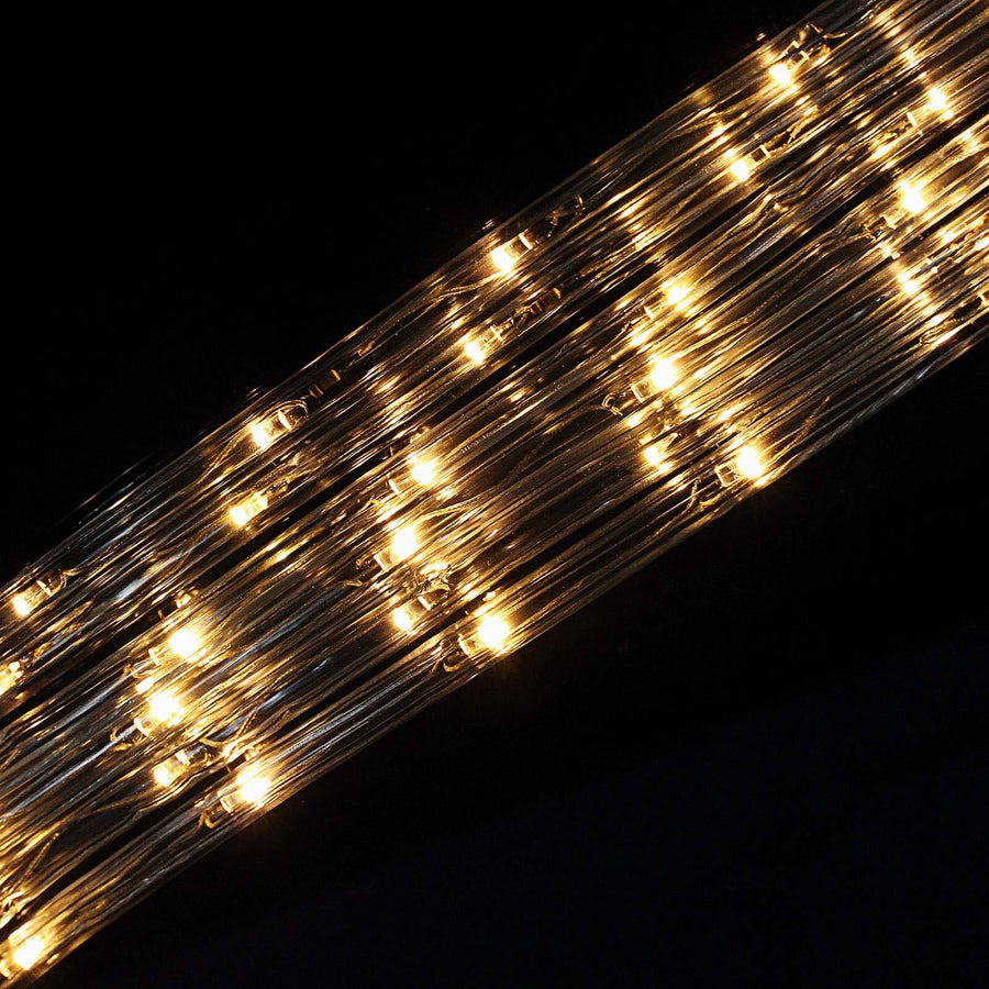 33FT Long Clear Waterproof Rope Lights With 250 Bright LEDs - 8 Light Modes