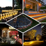 33Ft Outdoor 100 LED Solar Rope Lights, Waterproof String Lighting 8 Modes - Warm White