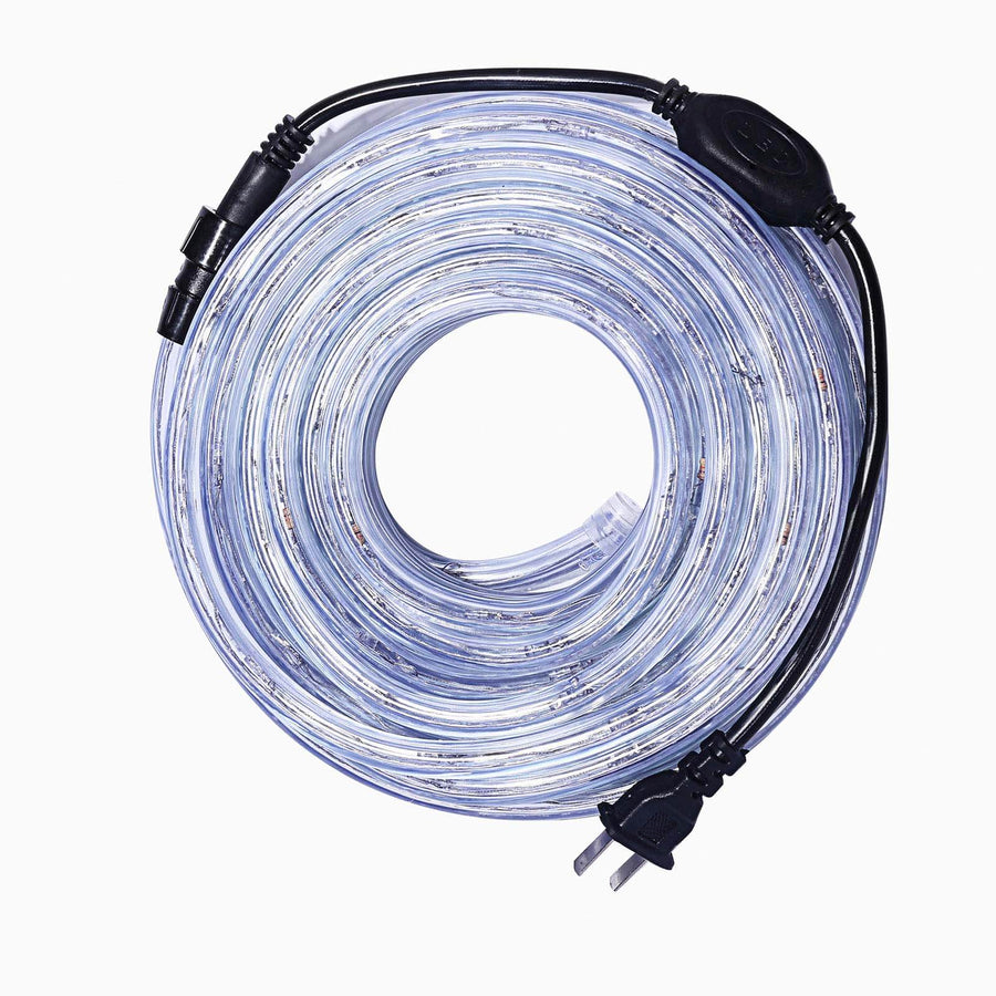 33FT Long White Waterproof Rope Lights With 250 Bright LEDs - 8 Light Modes