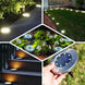 4 Pack | 12 LED Warm White Waterproof Solar Disk Pathway Garden Lights