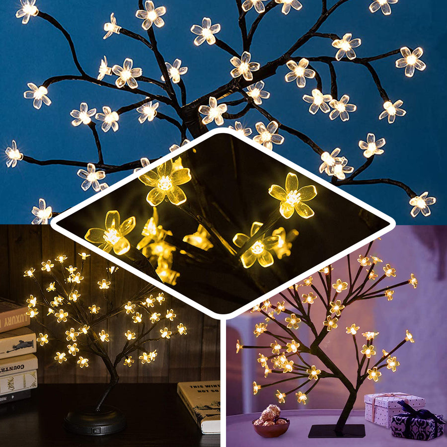 2 Pack 36 Warm White Bright Cherry Blossom Battery Operated Led Lights | LED Tree Centerpieces