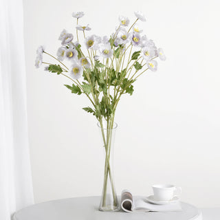 Add a Touch of Elegance with Lavender Lilac Artificial Poppy Silk Flowers