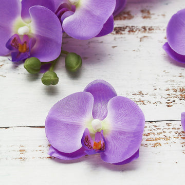 20 Flower Heads | 4" Lavender Lilac Artificial Silk Orchids DIY Crafts