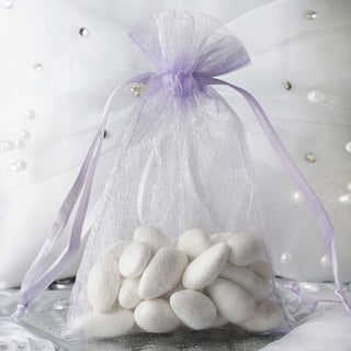 Lavender Lilac Organza Drawstring Wedding Party Favor Gift Bags