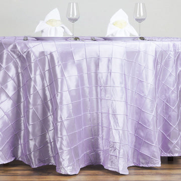 120" Lavender Lilac Pintuck Round Seamless Tablecloth