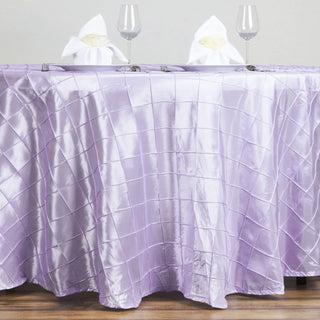 Elevate Your Event with the Lavender Lilac Pintuck Round Seamless Tablecloth