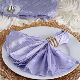 Elevate Your Events with Lavender Lilac Pintuck Satin Cloth Dinner Napkins