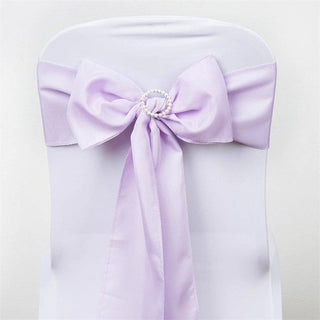 Elegant Lavender Lilac Polyester Chair Sashes