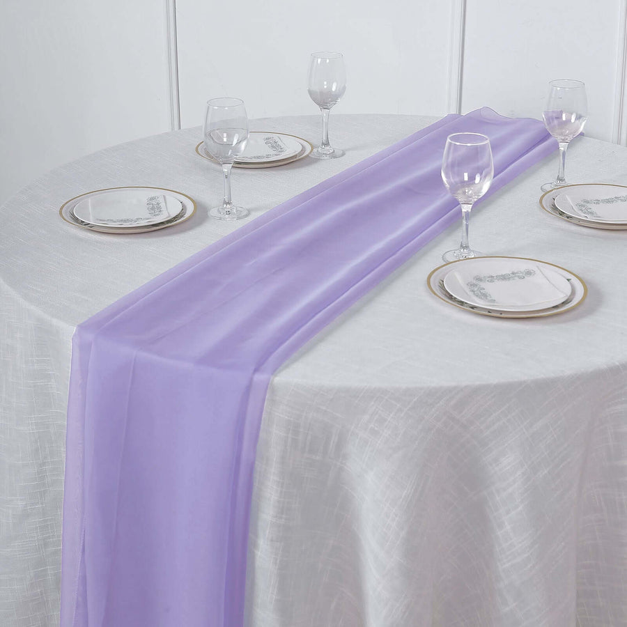 6ft Lavender Lilac Premium Chiffon Table Runner