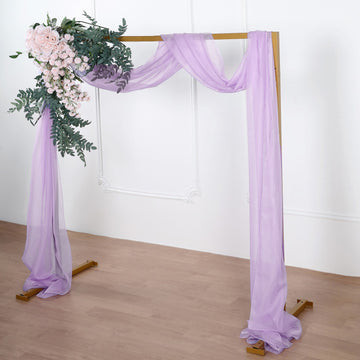 18ft Lavender Lilac Rose Sheer Organza Wedding Arch Drapery Fabric, Window Scarf Valance