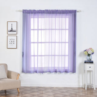 Elegant Lavender Lilac Sheer Organza Curtains for a Graceful Touch