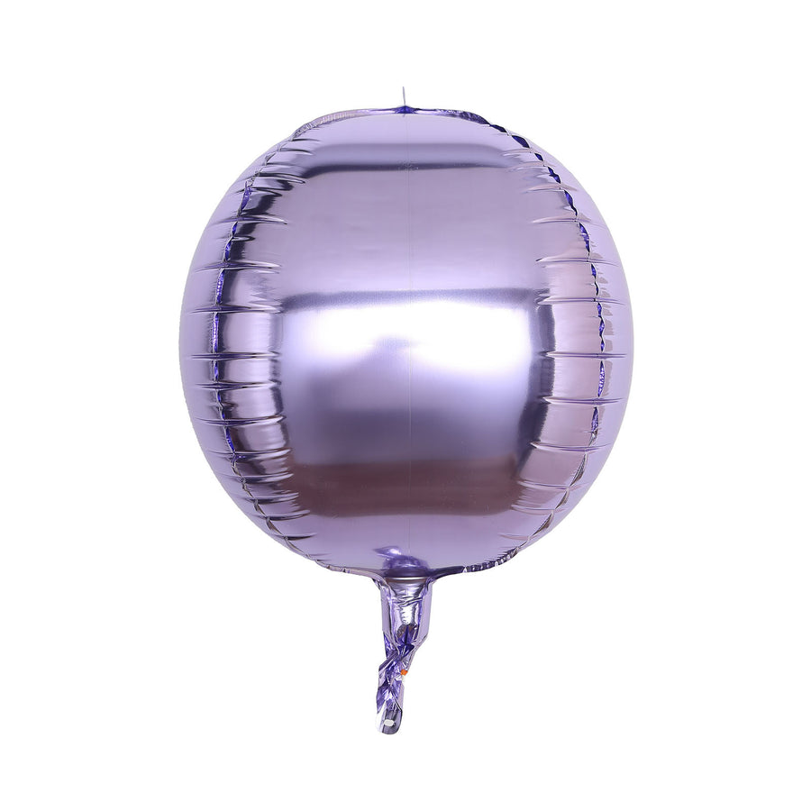 2 Pack | 12inch 4D Lavender Lilac Sphere Mylar Foil Helium or Air Balloons#whtbkgd