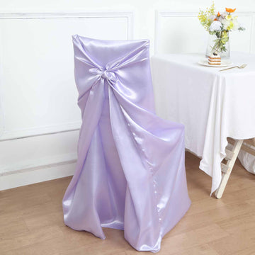 Lavender Lilac Universal Satin Chair Cover