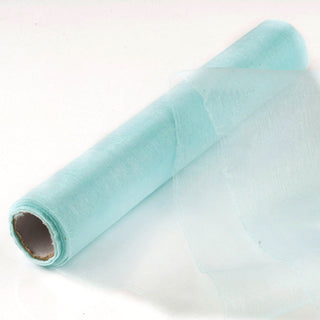 Light Blue Sheer Chiffon Fabric Bolt for Elegant Event Decor