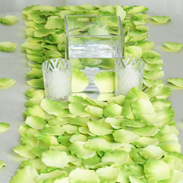 500 Pack Lime Green Sage Silk Rose Petals Table Confetti or Floor Scatters