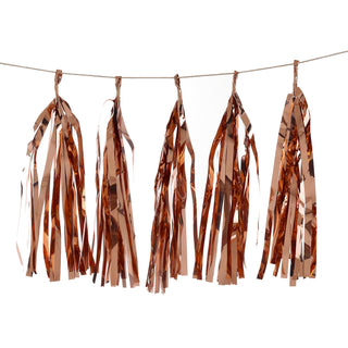Add a Touch of Elegance with the 7.5ft Long Rose Gold Hanging Foil Tassel Garland