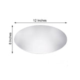 4 Pack | 12inch Oval Glass Mirror Table Centerpiece, Hanging Wall Decor