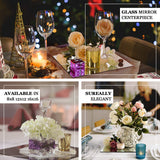4 Pack | 12inch Square Glass Mirror Table Centerpiece, Hanging Wall Decor