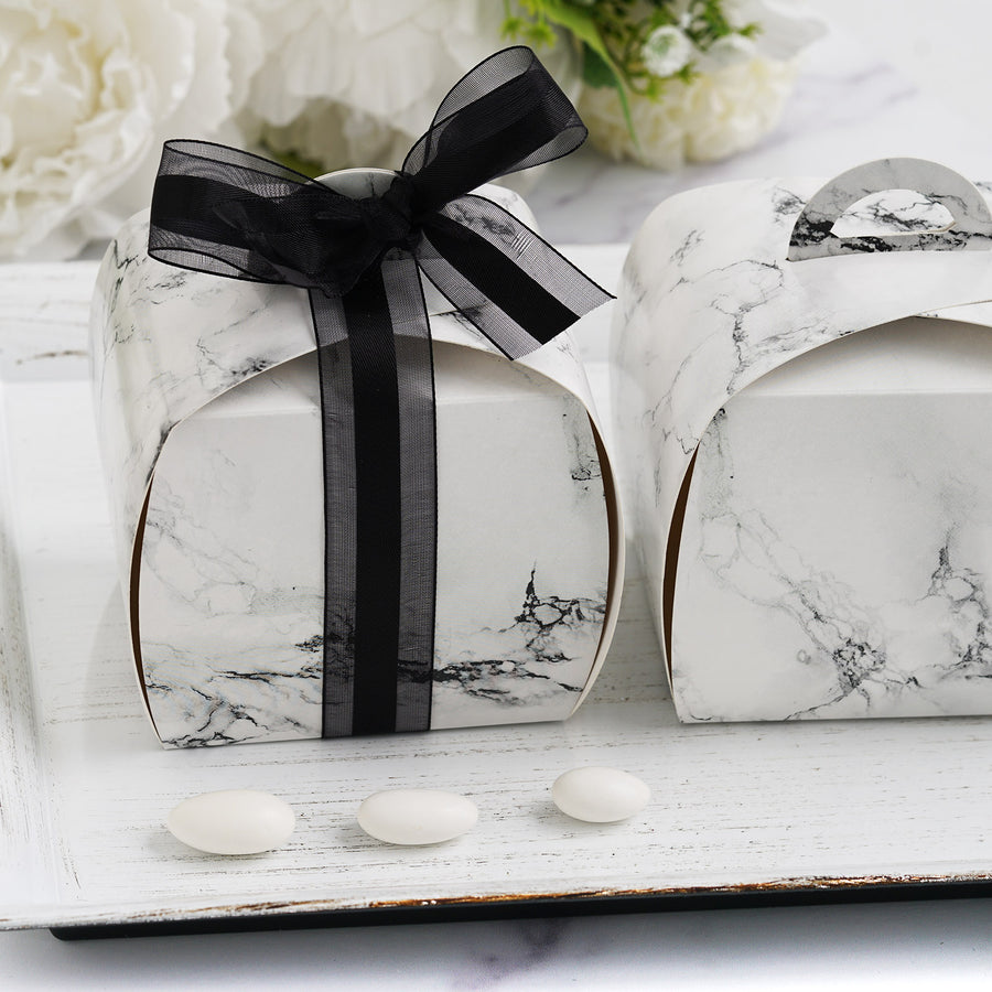 Stunning Black Marble Cupcake Party Favor Gift Boxes