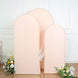 Set of 3 | Matte Blush Rose Gold Spandex Fitted Chiara Backdrop Stand Cover For Round Top
