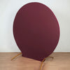 7.5ft Matte Burgundy Round Spandex Fit Wedding Backdrop Stand Cover
