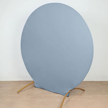 7.5ft Matte Dusty Blue Round Spandex Fit Party Backdrop Stand Cover