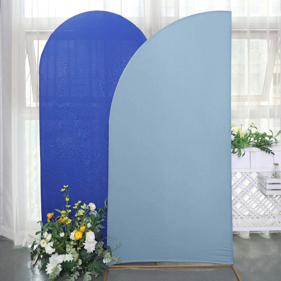 7ft Matte Dusty Blue Spandex Half Moon Chiara Backdrop Stand Cover