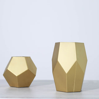 Matte Gold Modern Geometric Flower Vases - Add Elegance to Your Event Decor