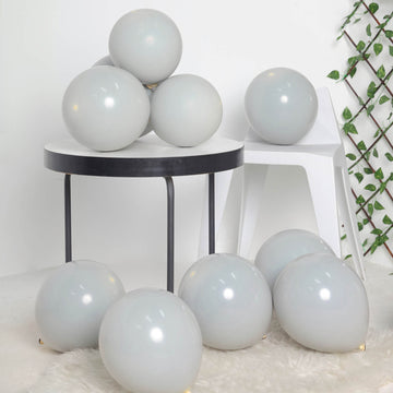 25 Pack 10" Matte Gray Double Stuffed Prepacked Latex Party Balloons
