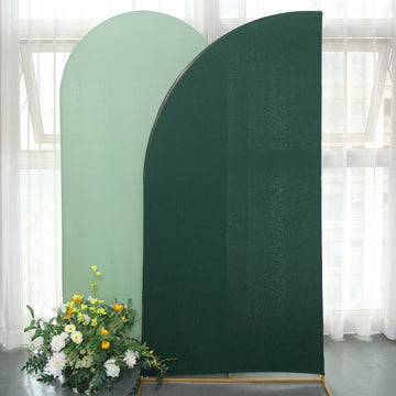 7ft Matte Hunter Emerald Green Spandex Half Moon Chiara Backdrop Stand Cover, Custom Fitted Wedding Arch Cover