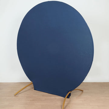 7.5ft Matte Navy Blue Round Spandex Fit Party Backdrop Stand Cover