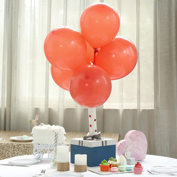 25 Pack 10" Matte Pastel Coral Helium or Air Latex Party Balloons