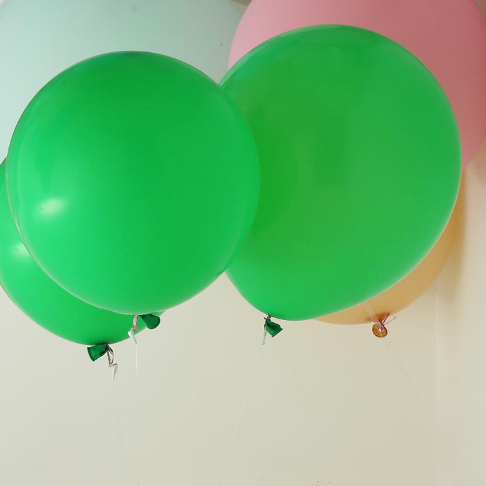 10 Pack | 18" Green Round Latex Balloons | Helium Balloons