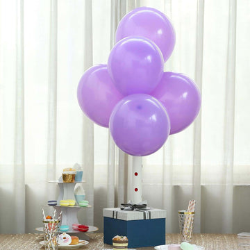 25 Pack 12" Matte Pastel Purple Helium or Air Latex Party Balloons