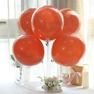 25 Pack | 12" Matte Pastel Terracotta Helium/Air Latex Party Balloons