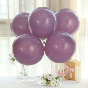 25 Pack 12" Matte Pastel Violet Amethyst Helium Air Latex Party Balloons