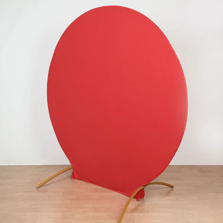 Turn Your Event into a Spectacle with the Matte Red Round Spandex Backdrop