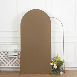 7ft Matte Taupe Spandex Fitted Chiara Backdrop Stand Cover