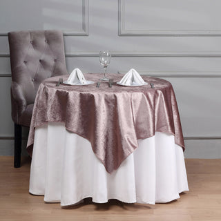 Elevate Your Table Decor with the Mauve Velvet Table Overlay