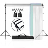 8ftX10ft Metal Triple Crossbar Adjustable Photography Backdrop Stand